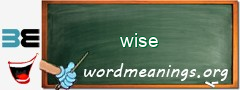 WordMeaning blackboard for wise